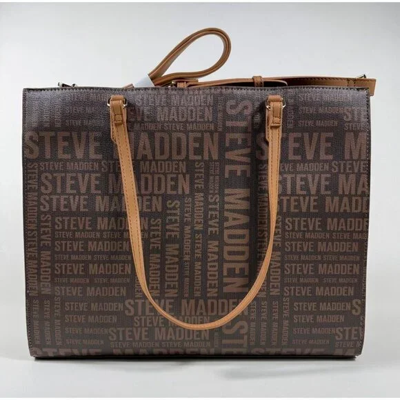 NEW Steve Madden Women's Large Blivia-Printed Logo Tote Bag with Pouch NWT $118 - Picture 4 of 6